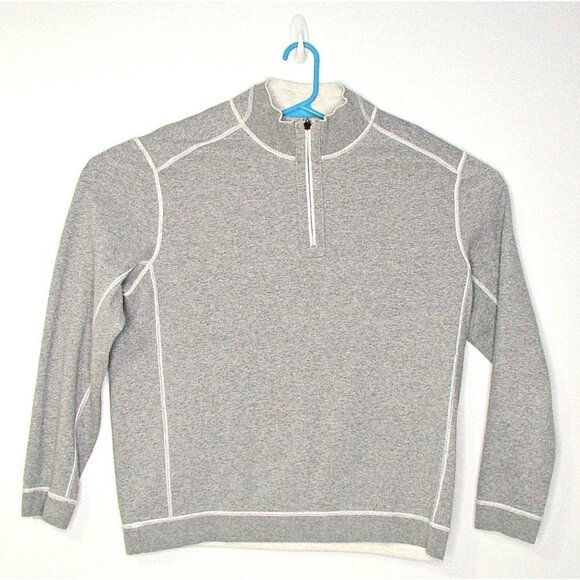 Tommy Bahama Flipshore Reversible 1/4 Zip Pullover Sweater Lychee Heather XL-1X - Picture 2 of 12